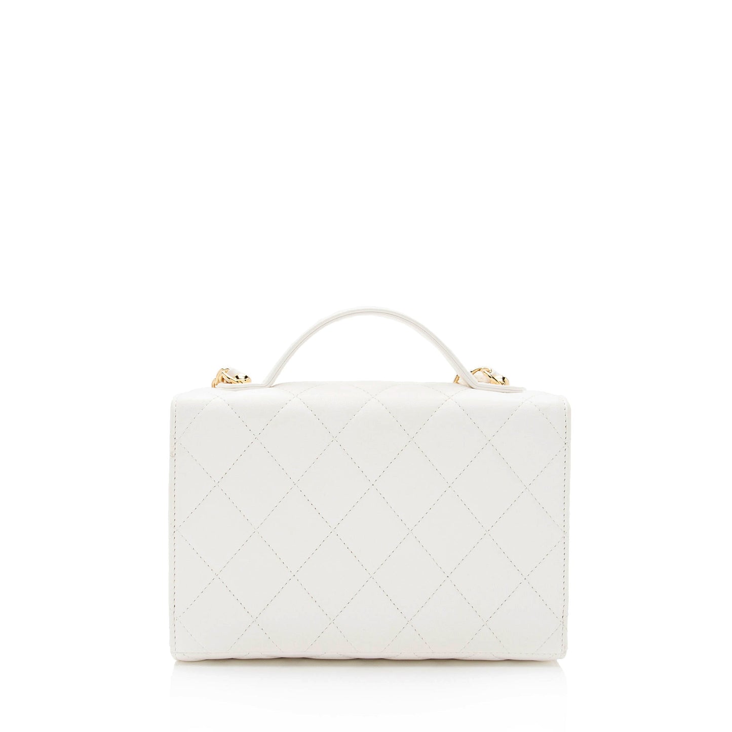 Chanel Lambskin Quilted Plate Top Handle Mini Flap Bag (SHF-l4OODl)