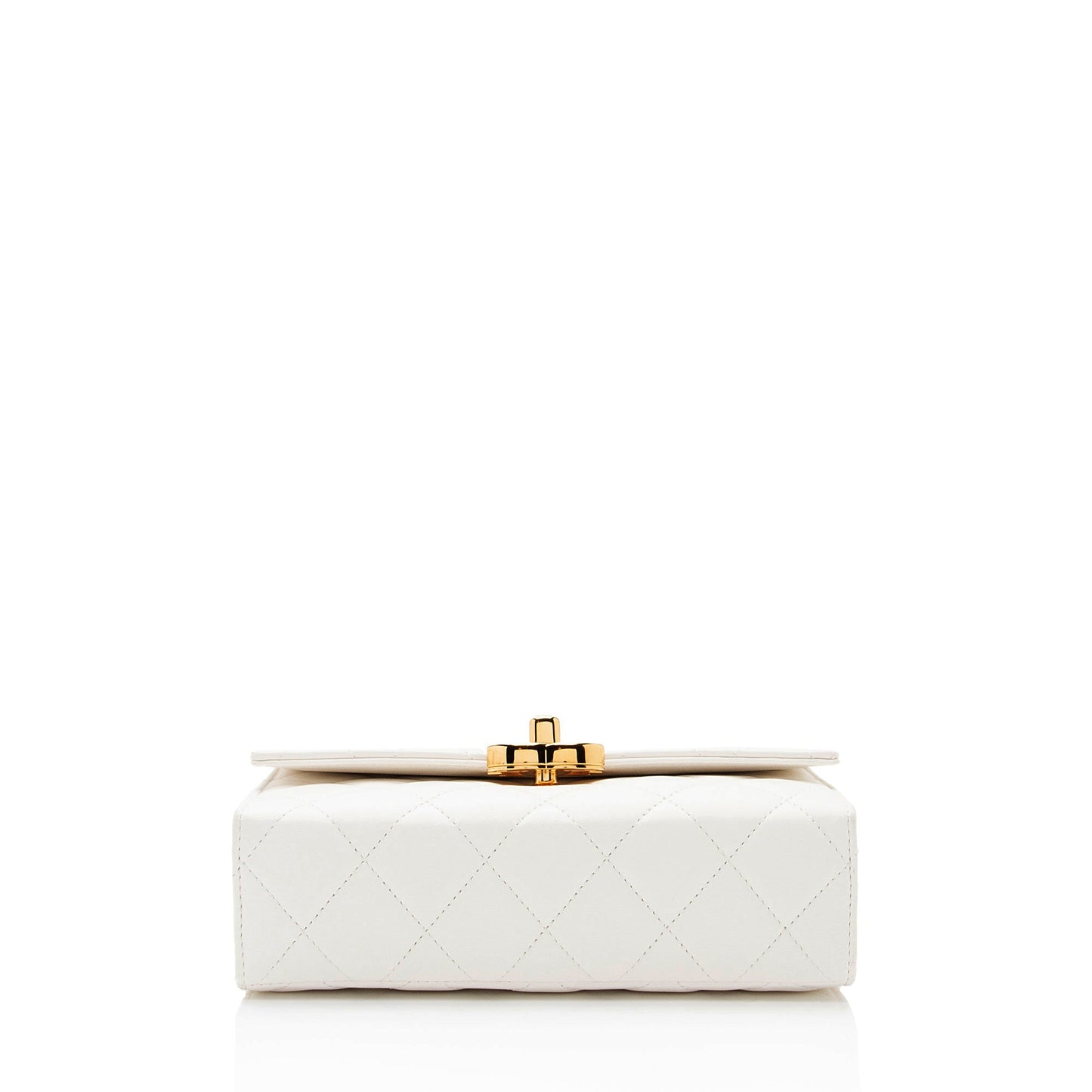 Chanel Lambskin Quilted Plate Top Handle Mini Flap Bag (SHF-l4OODl)