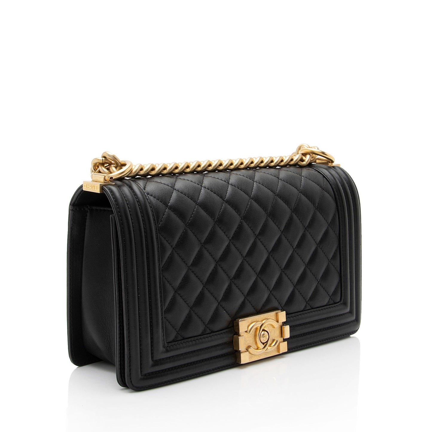 Chanel Lambskin Old Medium Boy Bag (SHF-QJr6Pf)