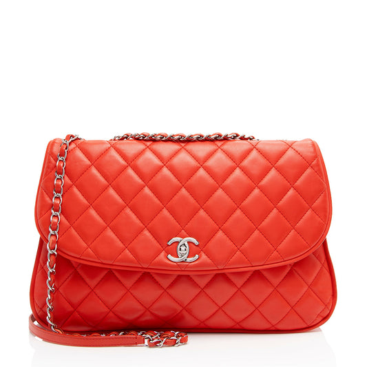 Chanel Lambskin Pagode Piping Flap Bag (SHF-Cco5SB)