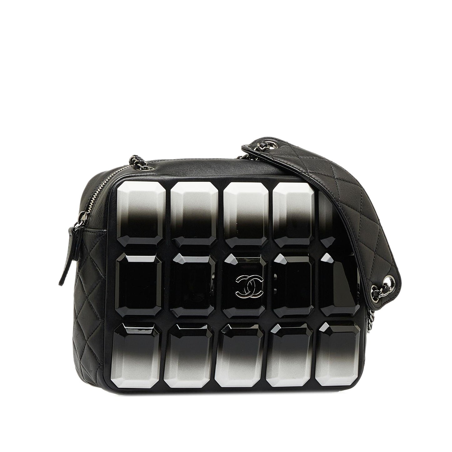 Chanel Lambskin Plexiglass Evening Art Camera Bag (SHG-9R3P43)