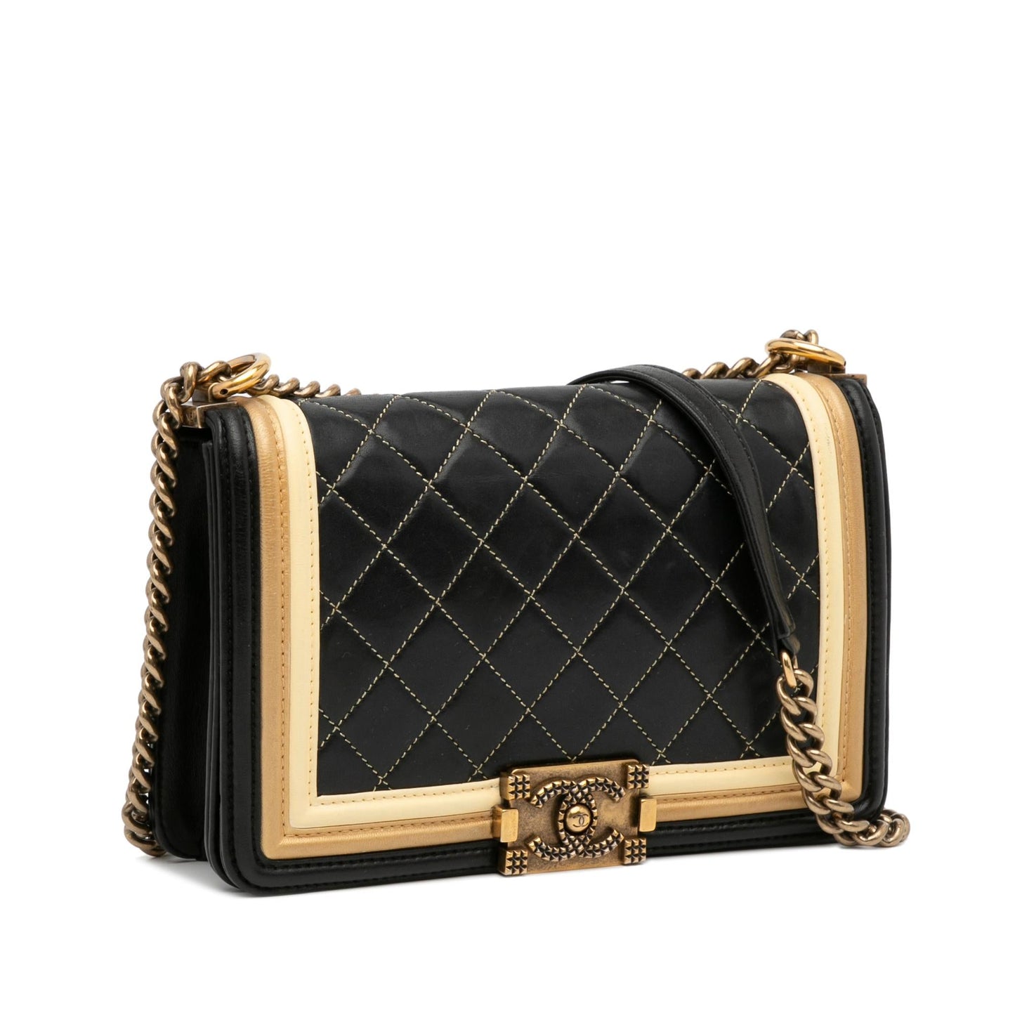 Chanel Medium Boy Flap Tricolor (SHG-lWkgem)