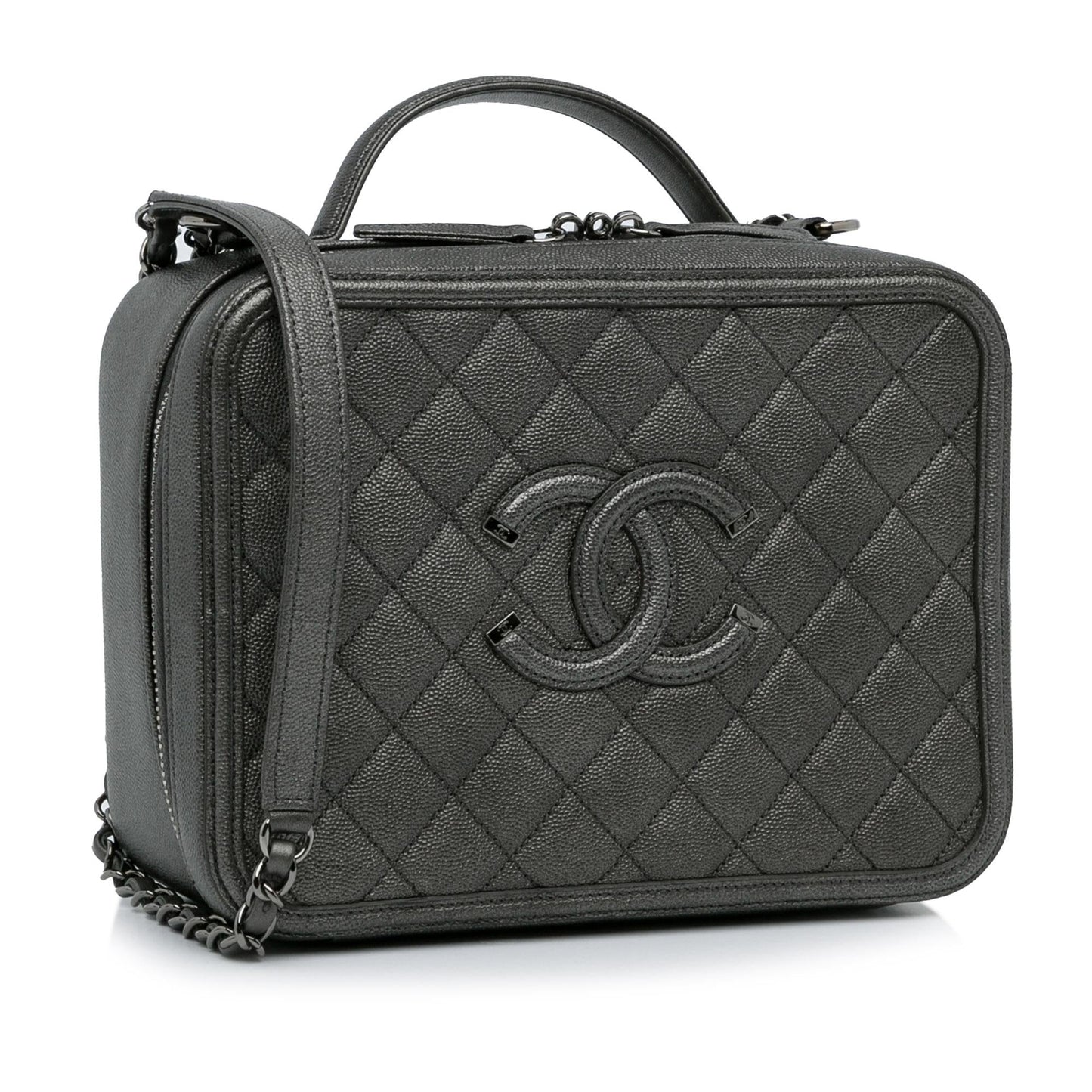 Chanel Medium CC Filigree Caviar Vanity Case (SHG-JLPrCU)