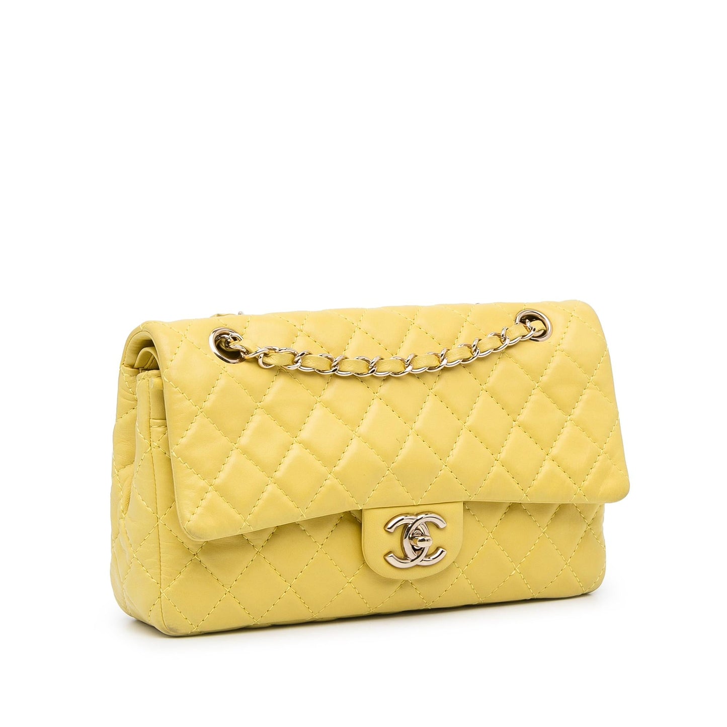 Chanel Medium Classic Double Stitch Calfskin Double Flap (SHG-Y92L3n)