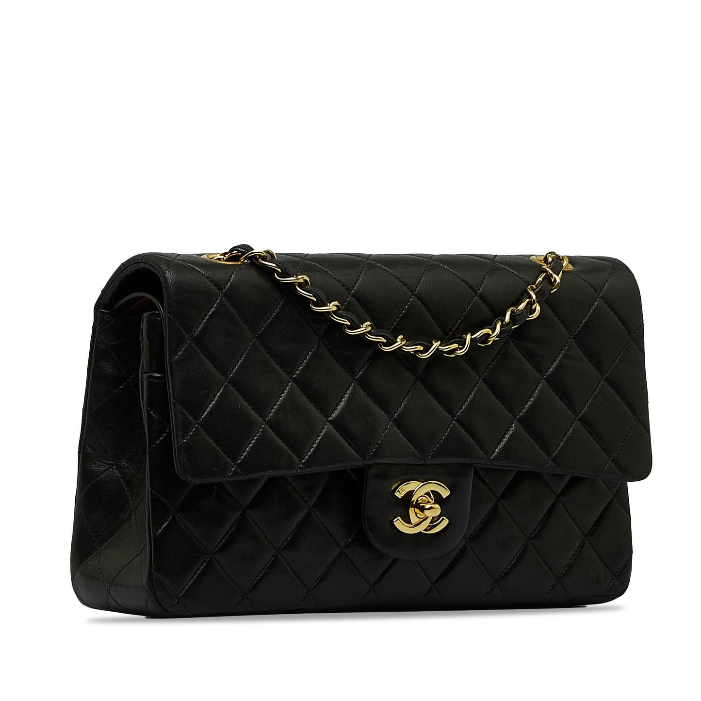 Chanel Medium Classic Lambskin Double Flap (SHG-veZ7dq)