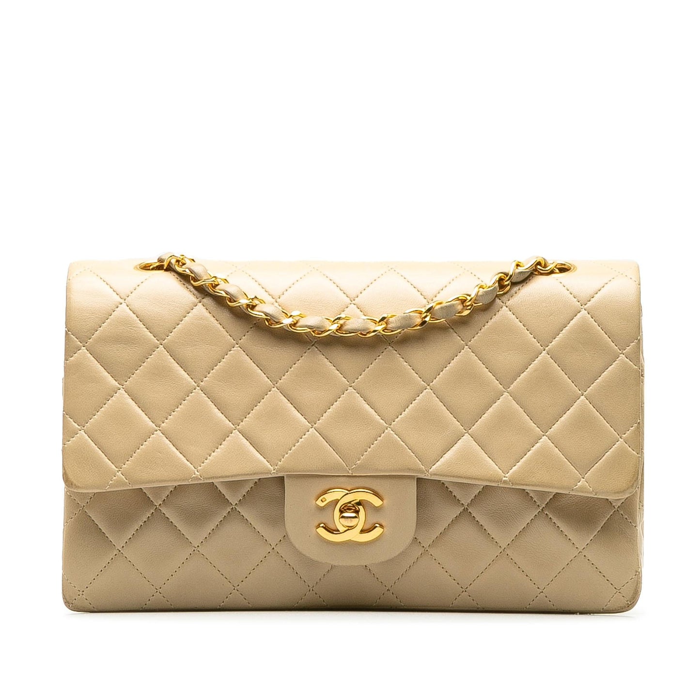 Chanel Medium Classic Lambskin Double Flap (SHG-Kr2lcw)