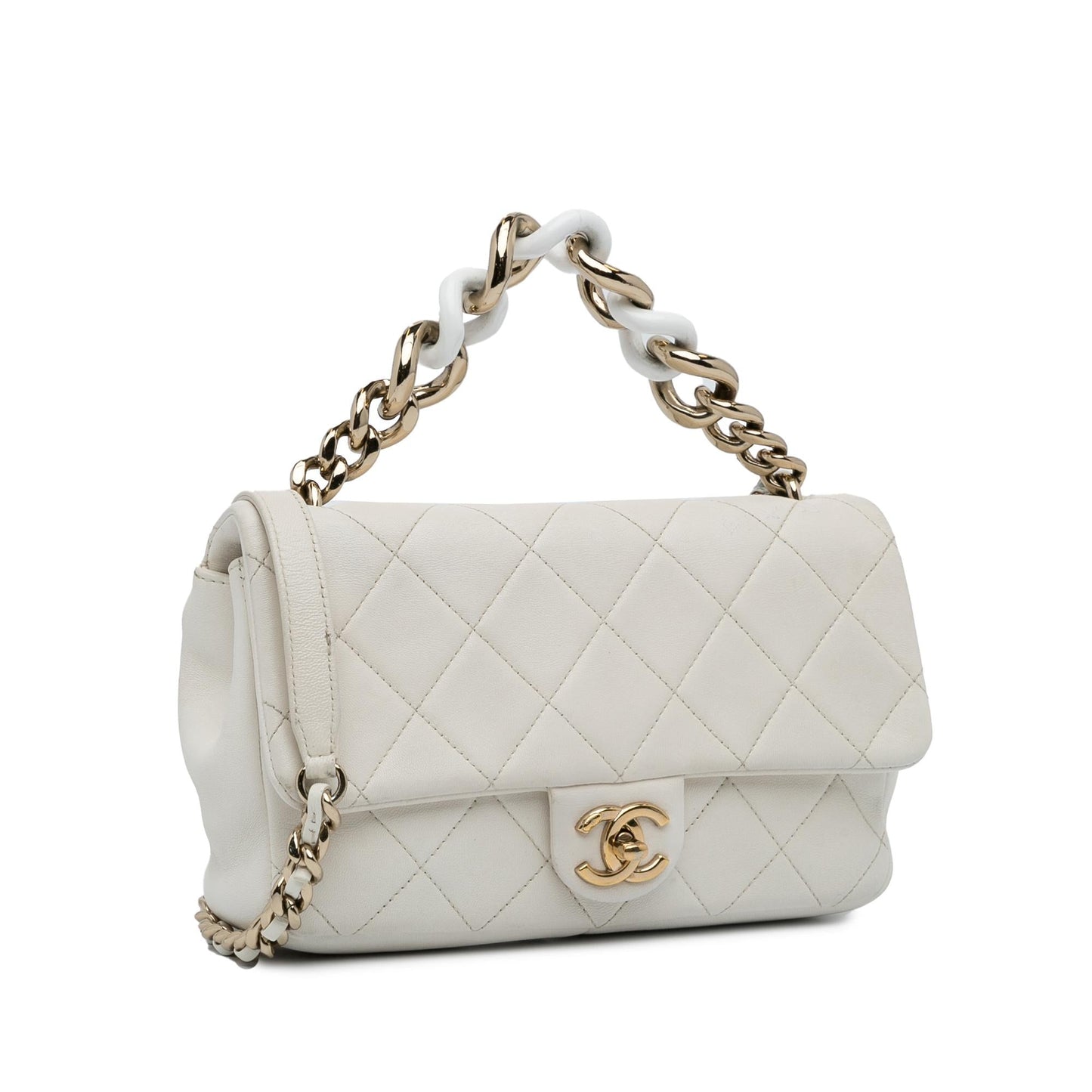 Chanel Medium Lambskin Bicolor Chain Flap Bag (SHG-JkQQCZ)