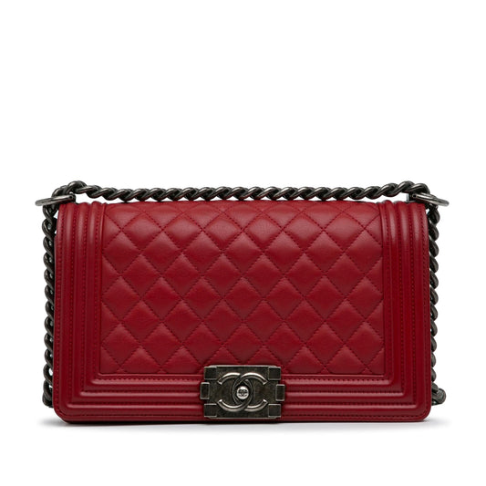 Chanel Medium Lambskin Boy Flap Bag (SHG-HGvn58)