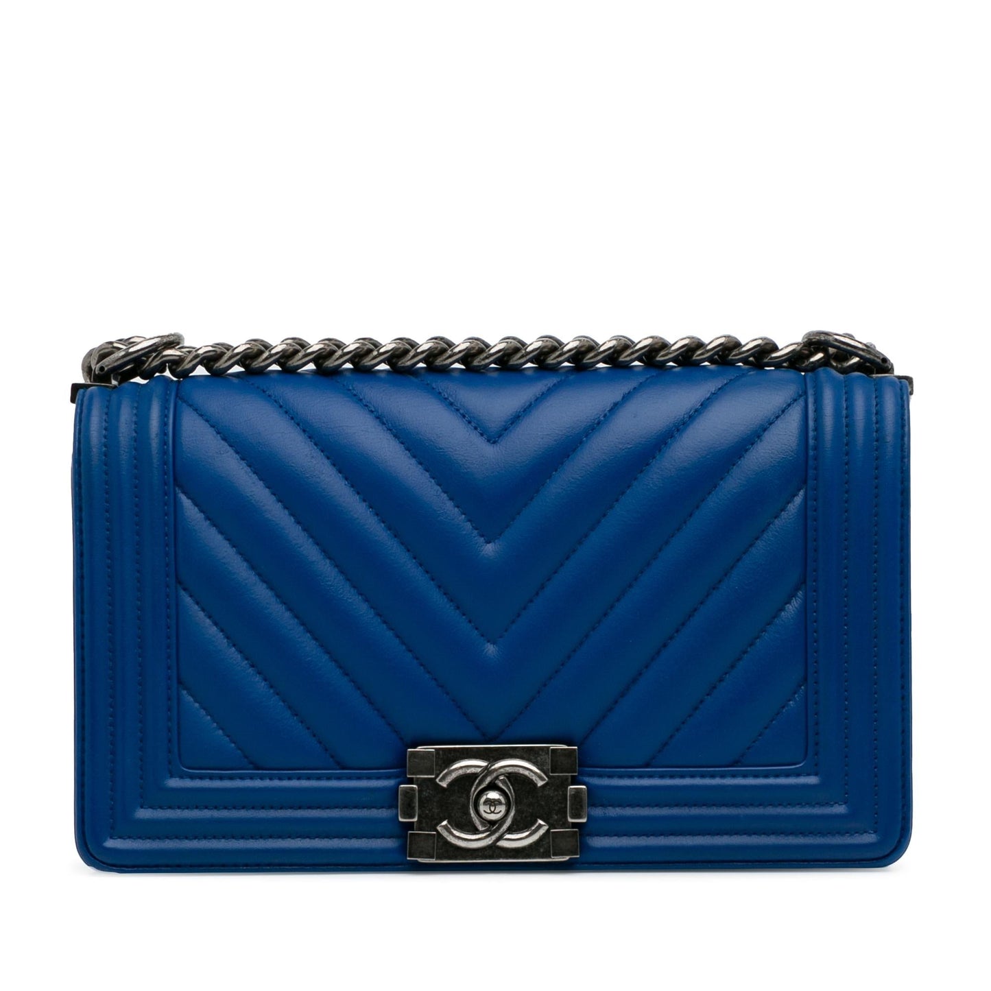 Chanel Medium Lambskin Chevron Boy Flap (SHG-9fPgQE)