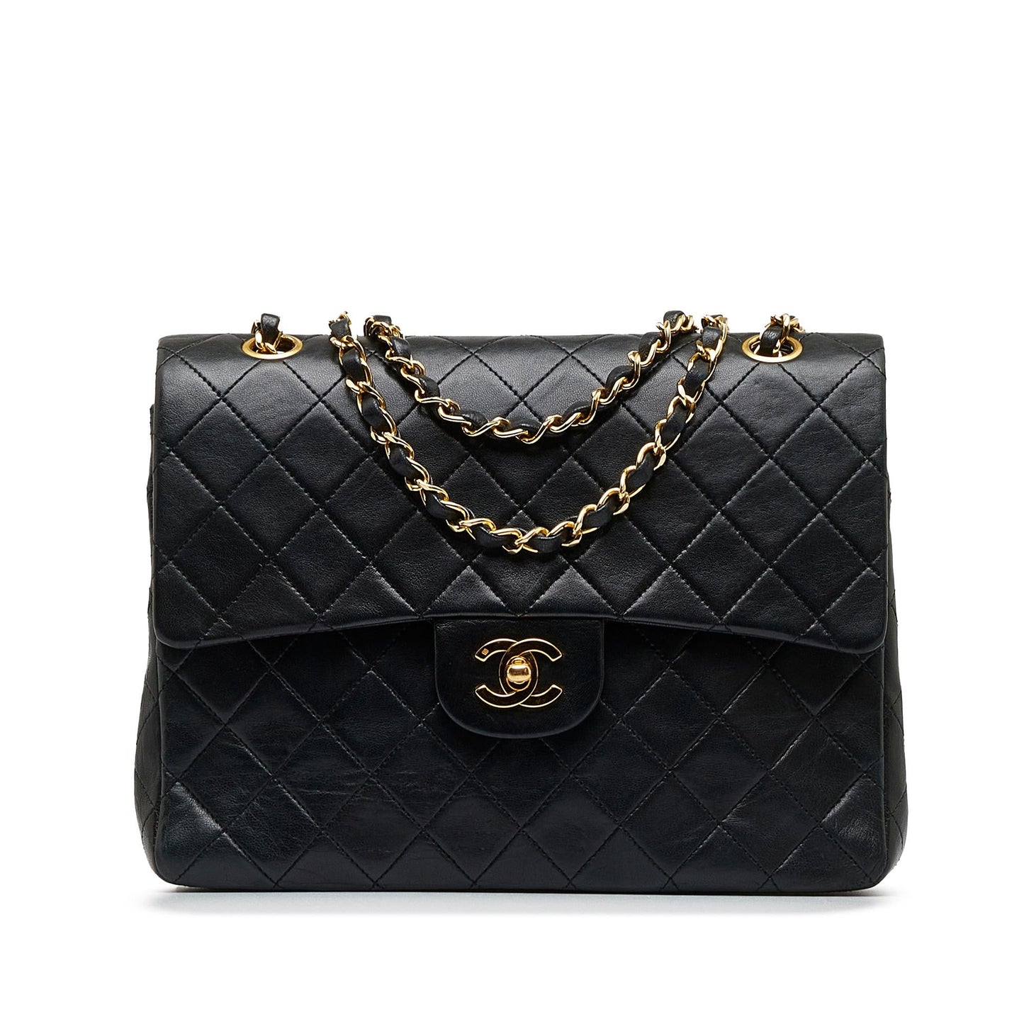 Chanel Medium Tall Classic Lambskin Double Flap (SHG-noIwy5)