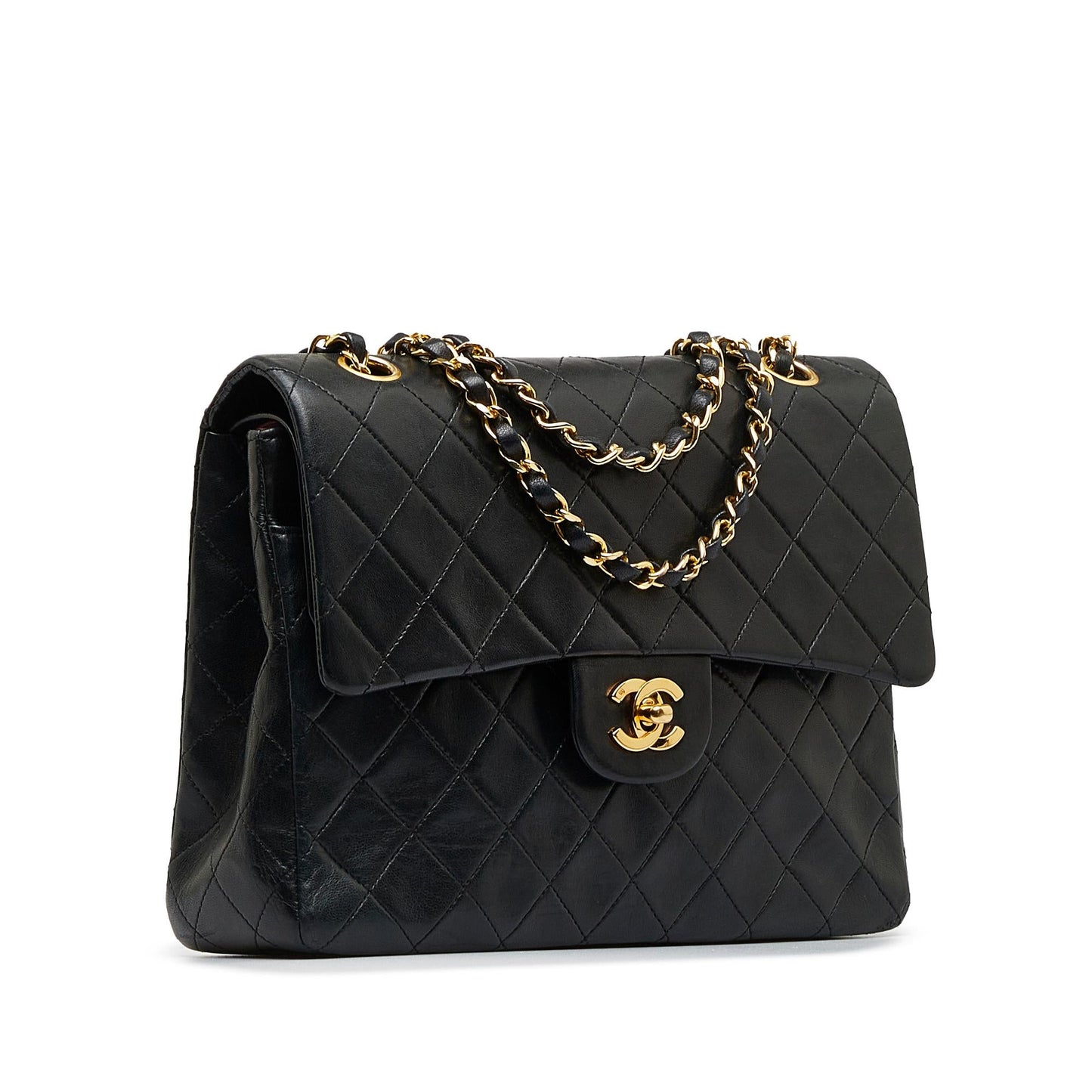 Chanel Medium Tall Classic Lambskin Double Flap (SHG-noIwy5)