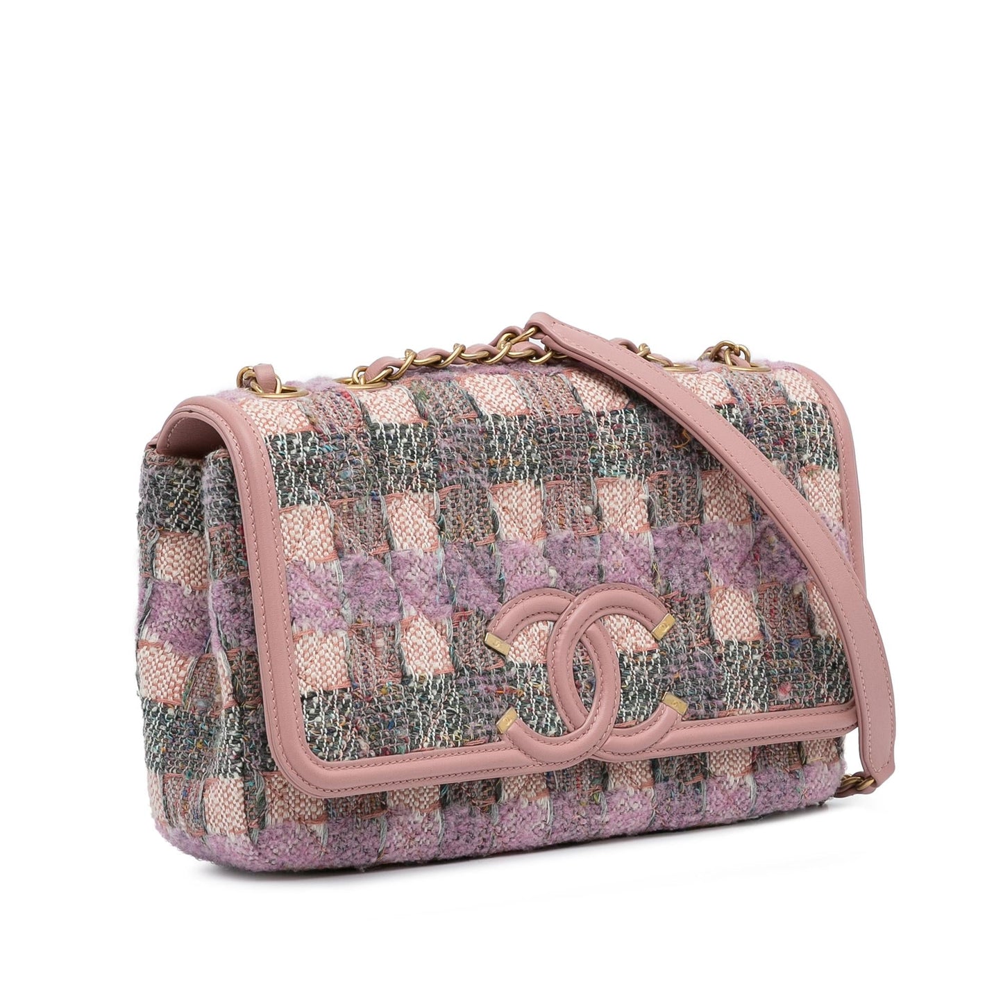 Chanel Medium Tweed Filigree Flap (SHG-AvwlCp)