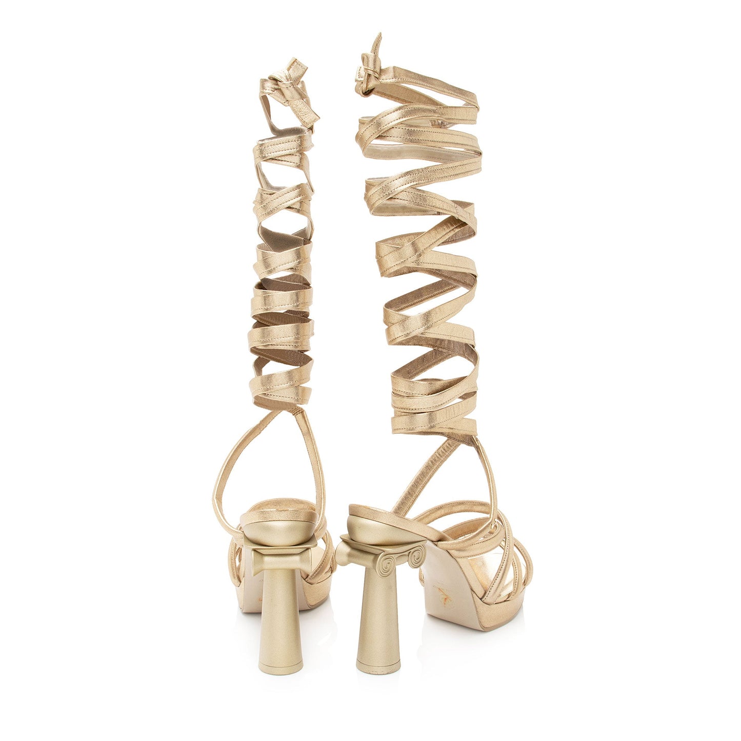 Chanel Metallic Leather Gladiator Strappy Sandals - Size 9B / 39B (SHF-rARysY)