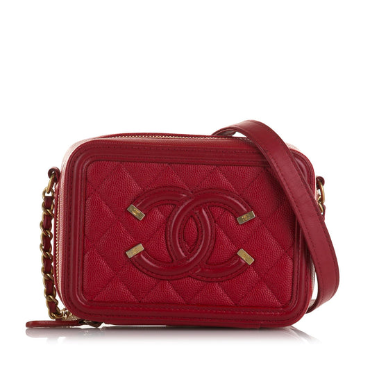 Chanel Mini CC Filigree Caviar Vanity Case (SHG-qVsozO)