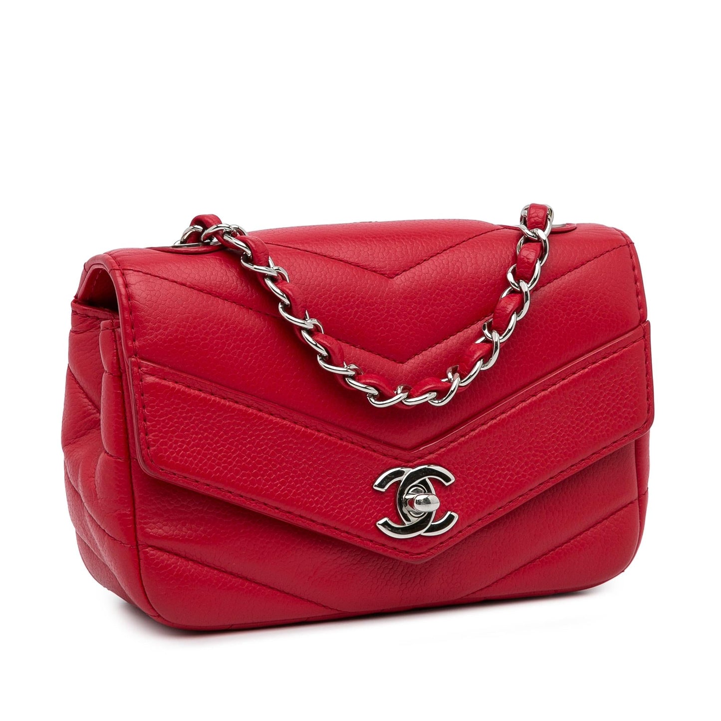 Chanel Mini Caviar Chevron Data Center Envelope Flap Bag (SHG-xIRjR6)