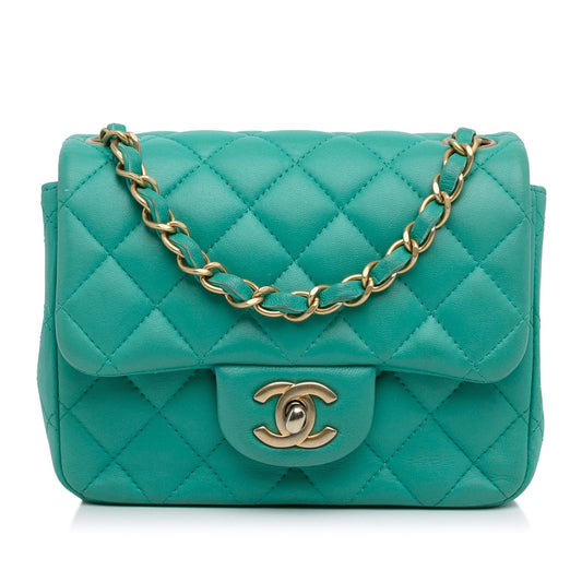 Chanel Mini Classic Square Lambskin Single Flap Bag (SHG-oxXAOp)
