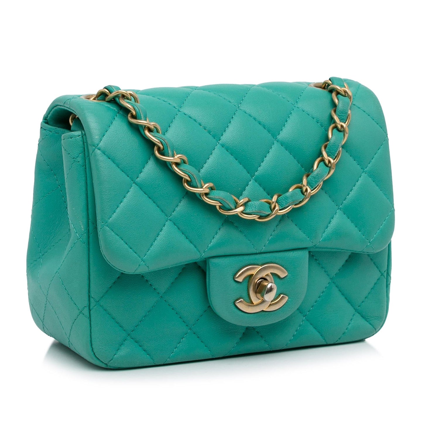 Chanel Mini Classic Square Lambskin Single Flap Bag (SHG-oxXAOp)