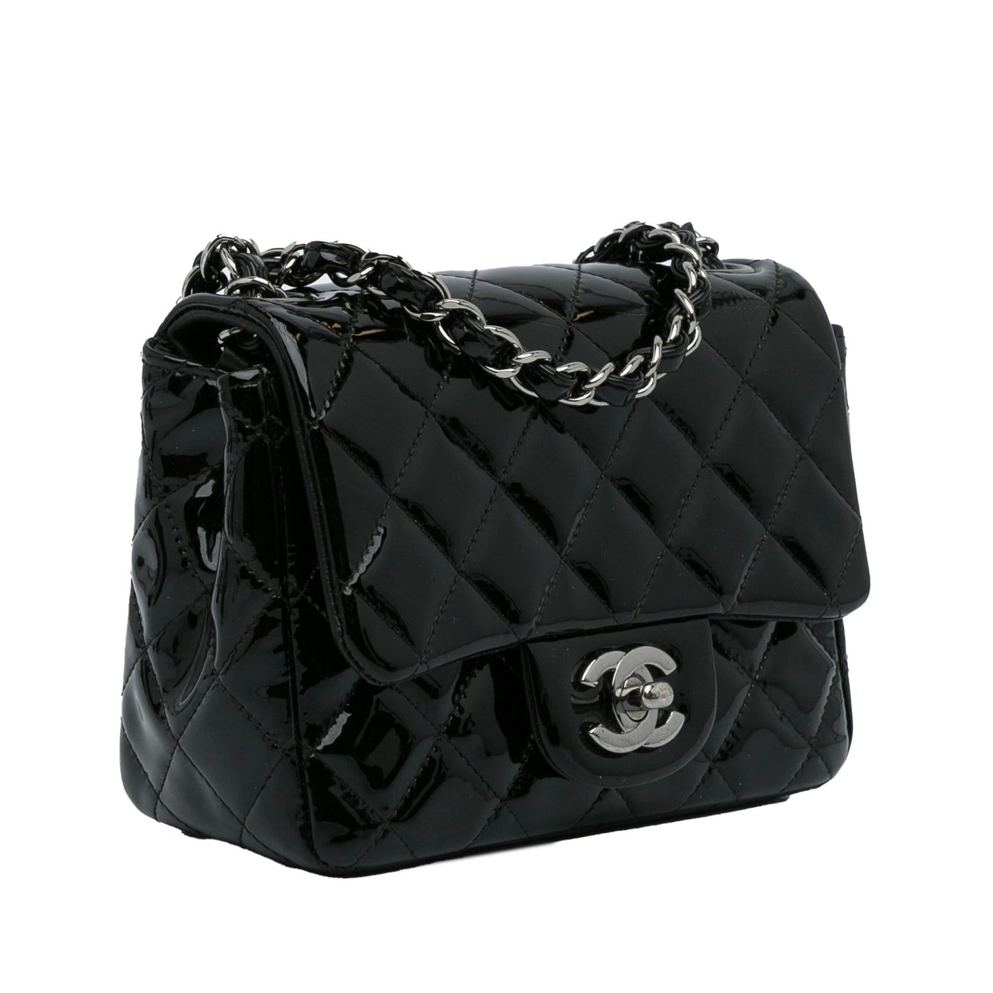 Chanel Mini Classic Square Patent Single Flap (SHG-rUMkrs)