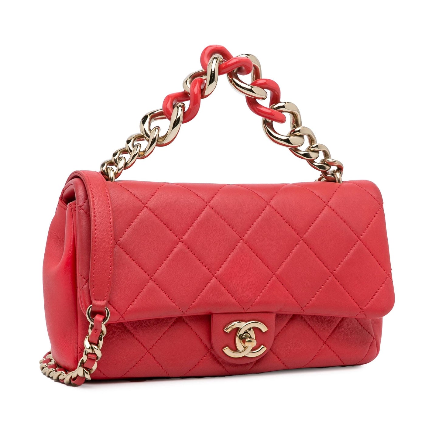 Chanel Mini Lambskin Elegant Chain Single Flap (SHG-RMZYZO)
