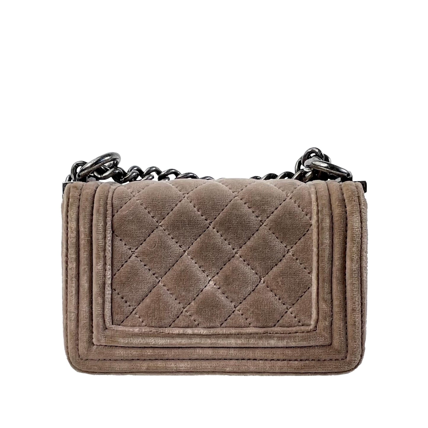 Chanel Mini Velvet Boy Flap Bag (SHG-42MkBL)