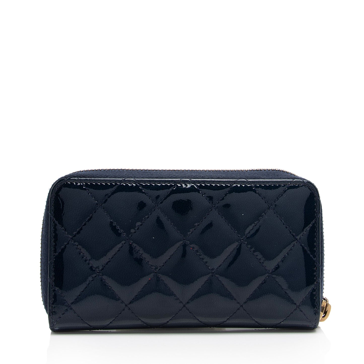 Chanel Patent Leather CC Zip Around Small Wallet (SHF-WiZA9X)