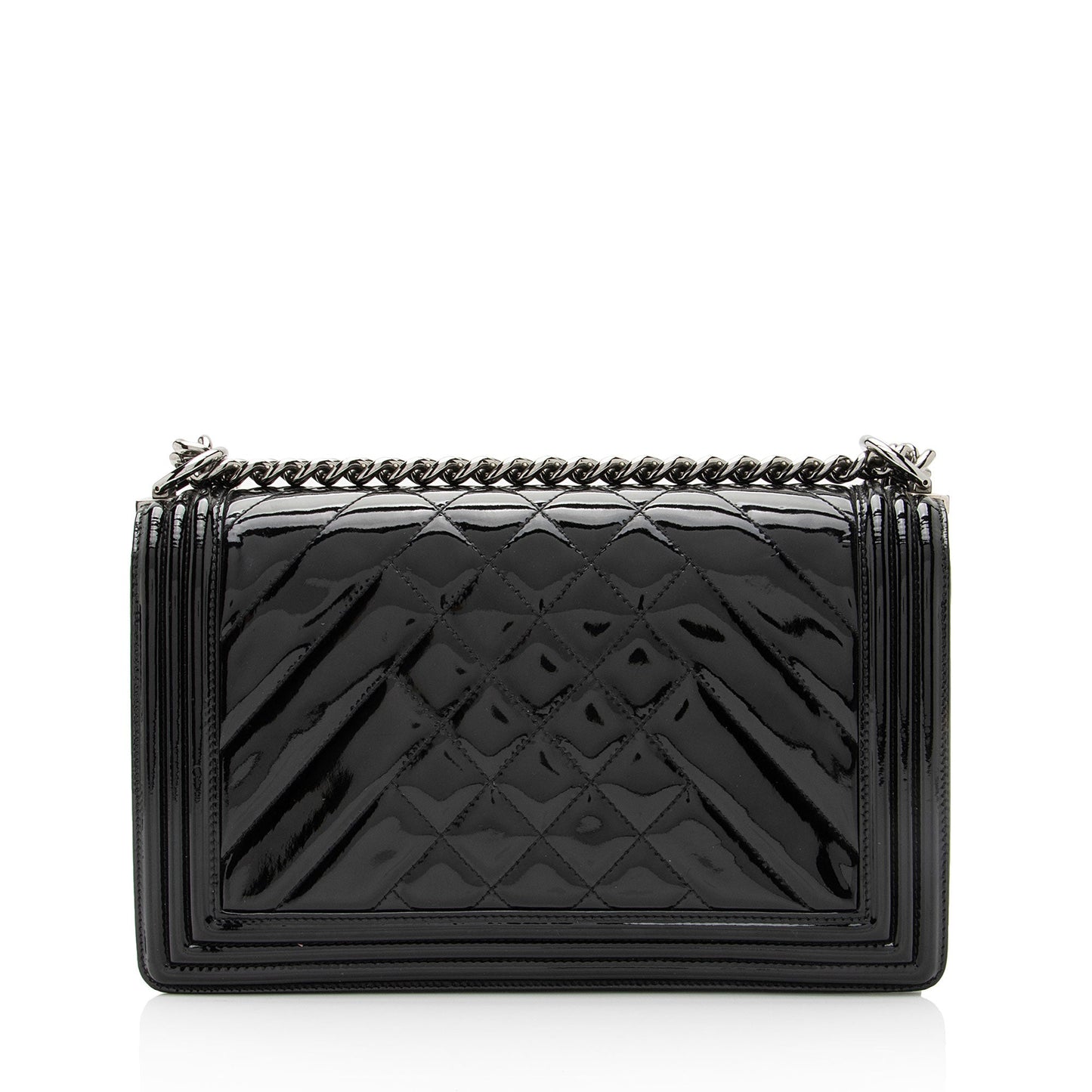 Chanel Patent Leather Chevron New Medium Boy Bag (SHF-jPhBdY)