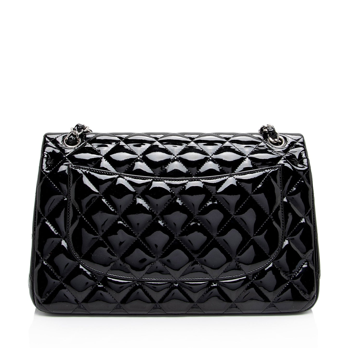 Chanel Patent Leather Classic Jumbo Double Flap Bag (SHF-zuaFhW)