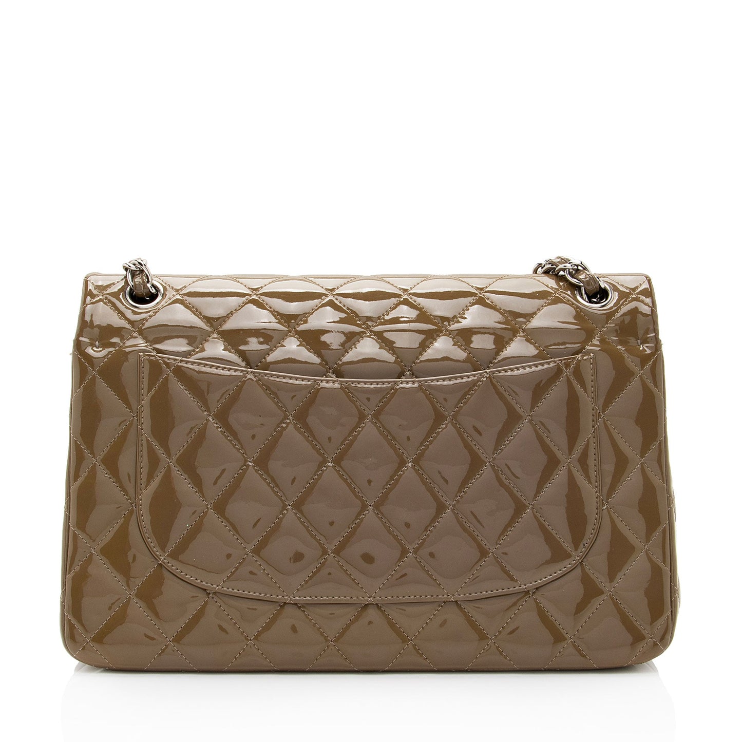 Chanel Patent Leather Classic Jumbo Double Flap Bag (SHF-jE6UCt)