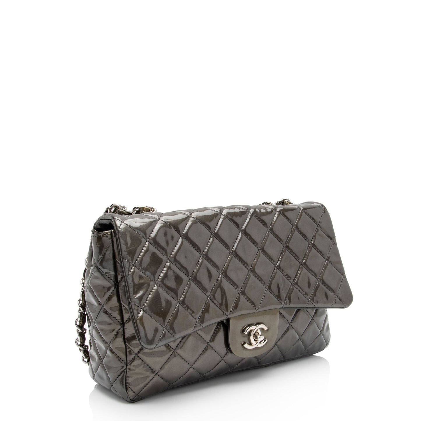 Chanel Patent Leather Classic Jumbo Single Flap Bag (SHF-j2Ye52)