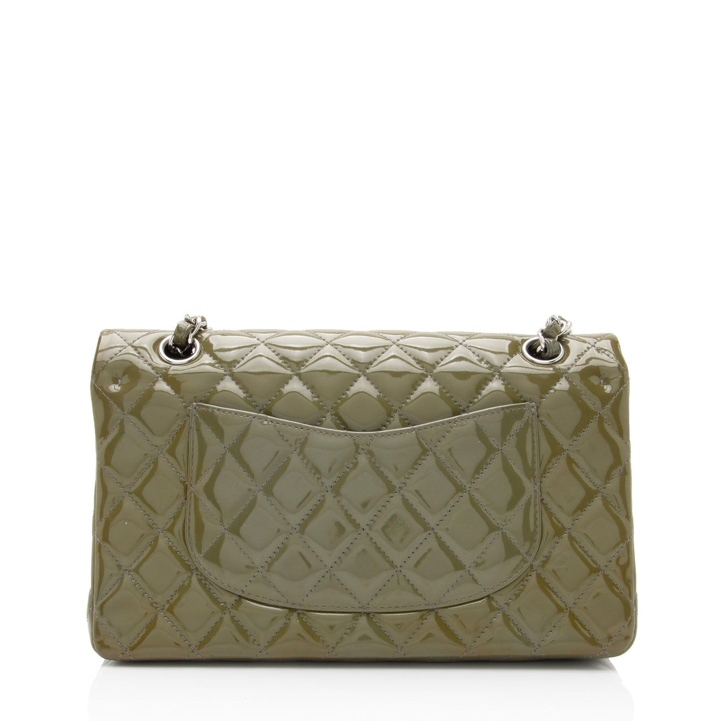 Chanel Patent Leather Classic Medium Double Flap Bag (SHF-yY0DZr)