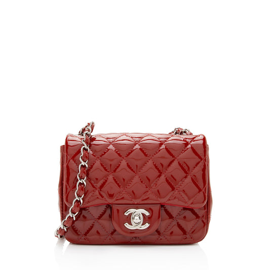 Chanel Patent Leather Classic Square Mini Flap Bag (SHF-XYG7aO)