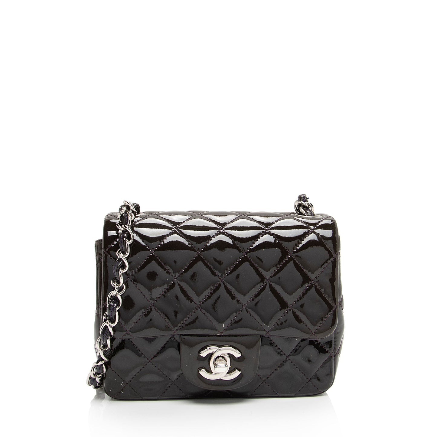 Chanel Patent Leather Classic Square Mini Flap Bag (SHF-Ejwny1)