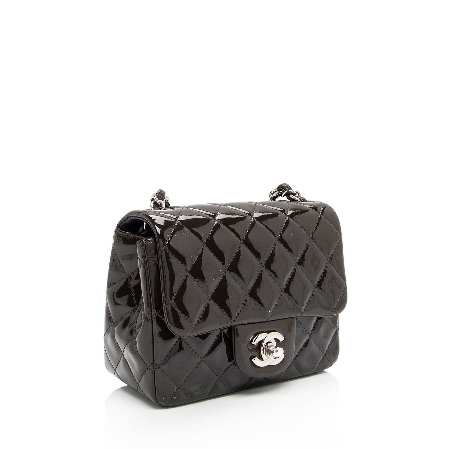 Chanel Patent Leather Classic Square Mini Flap Bag (SHF-Ejwny1)