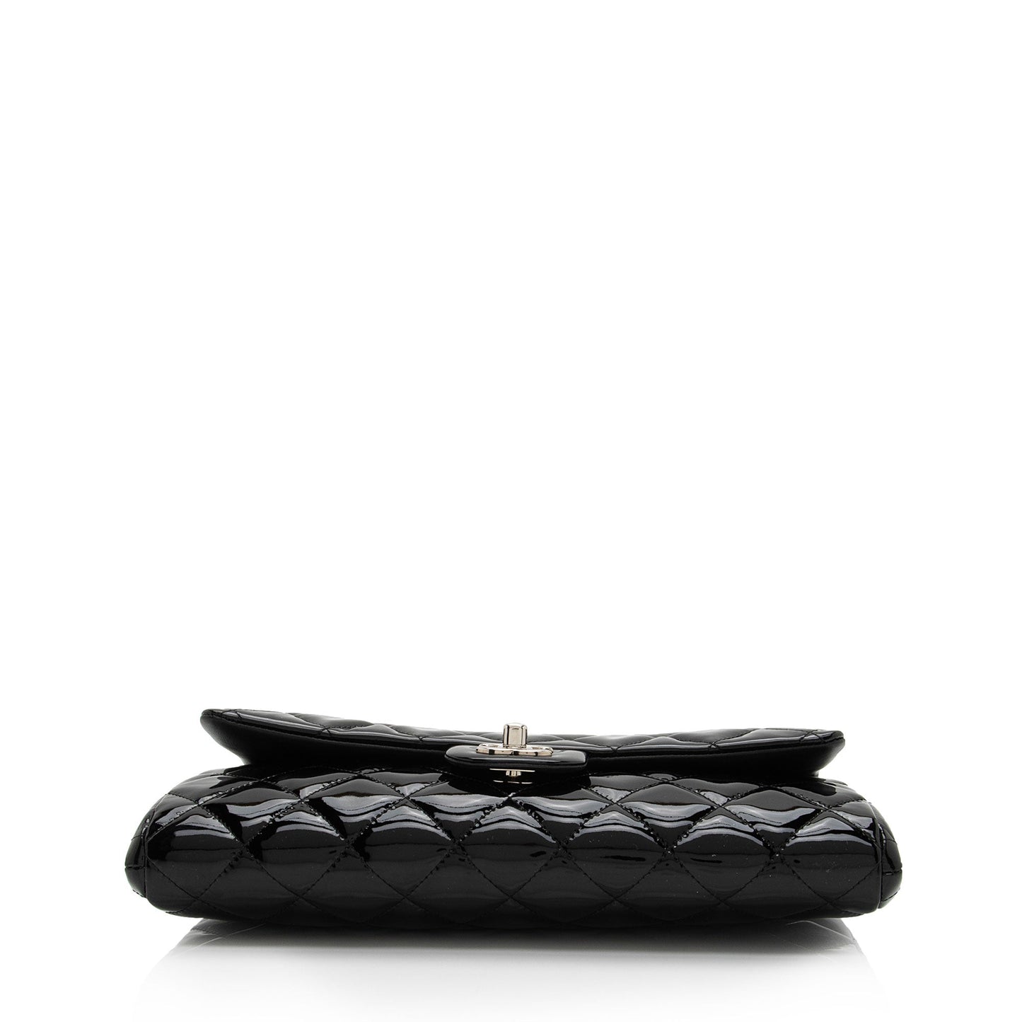 Chanel Patent Leather Flap Clutch on Chain (SHF-9c9WQx)