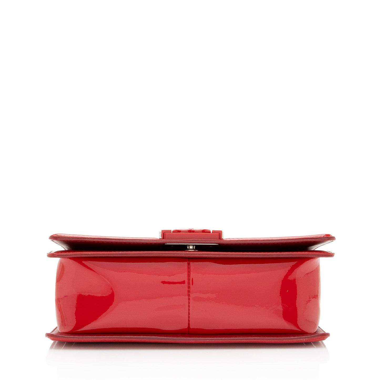 Chanel Patent Leather Plexiglass Old Medium Boy Bag (SHF-ysM1xr)