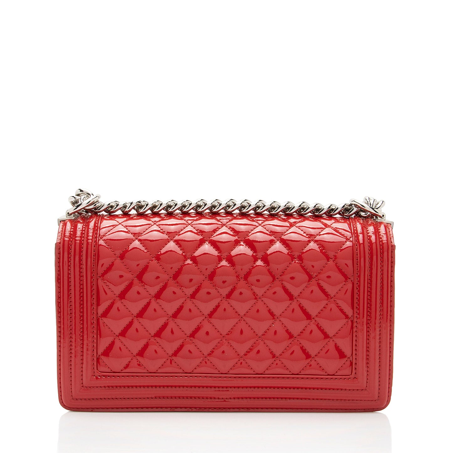 Chanel Patent Leather Plexiglass Old Medium Boy Bag (SHF-Gr7JKz)