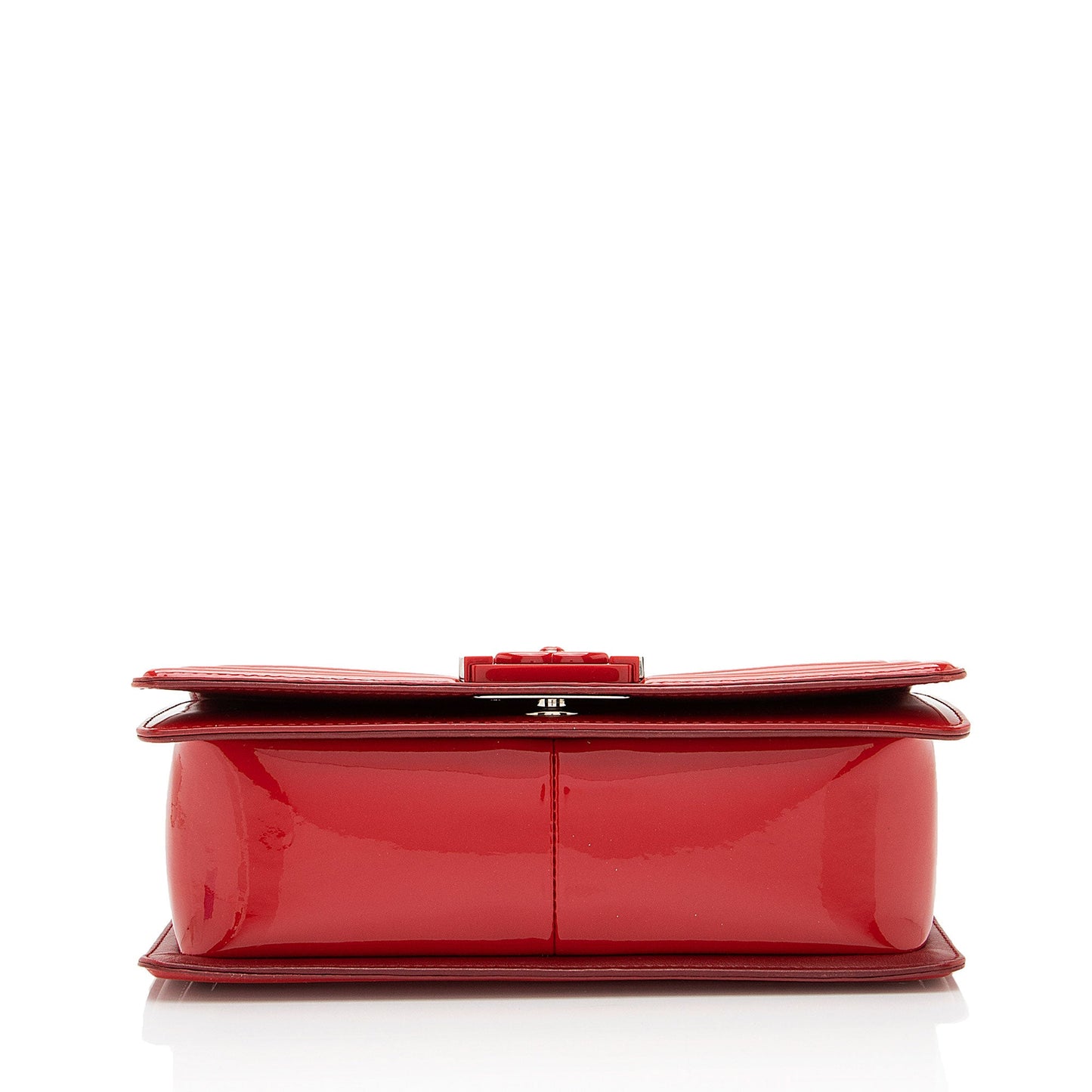 Chanel Patent Leather Plexiglass Old Medium Boy Bag (SHF-Gr7JKz)