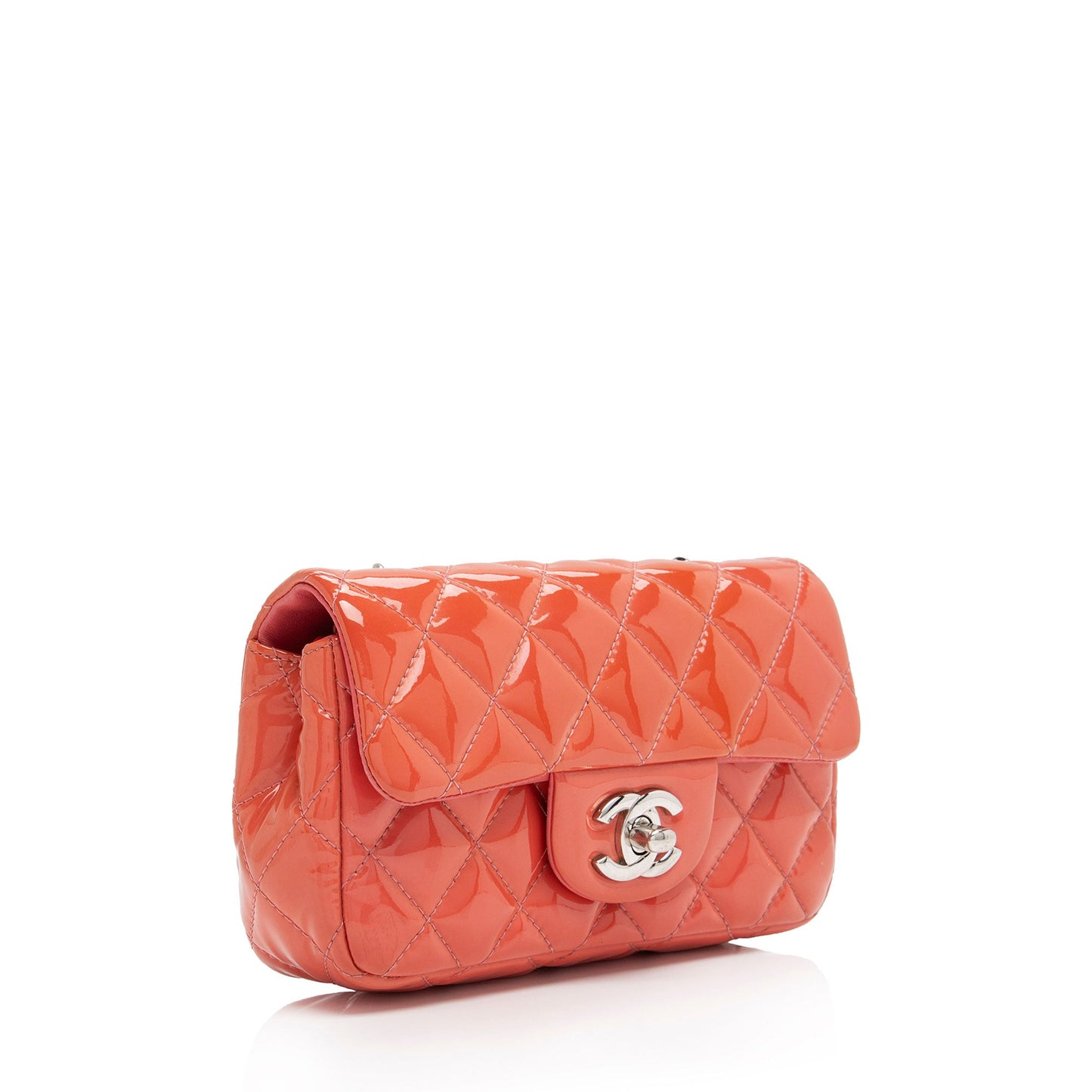 Chanel Patent Leather Rectangular Extra Mini Flap Bag (SHF-M8fPie)