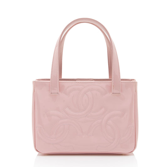 Chanel Patent Leather Triple CC Small Tote (SHF-Kk4uom)