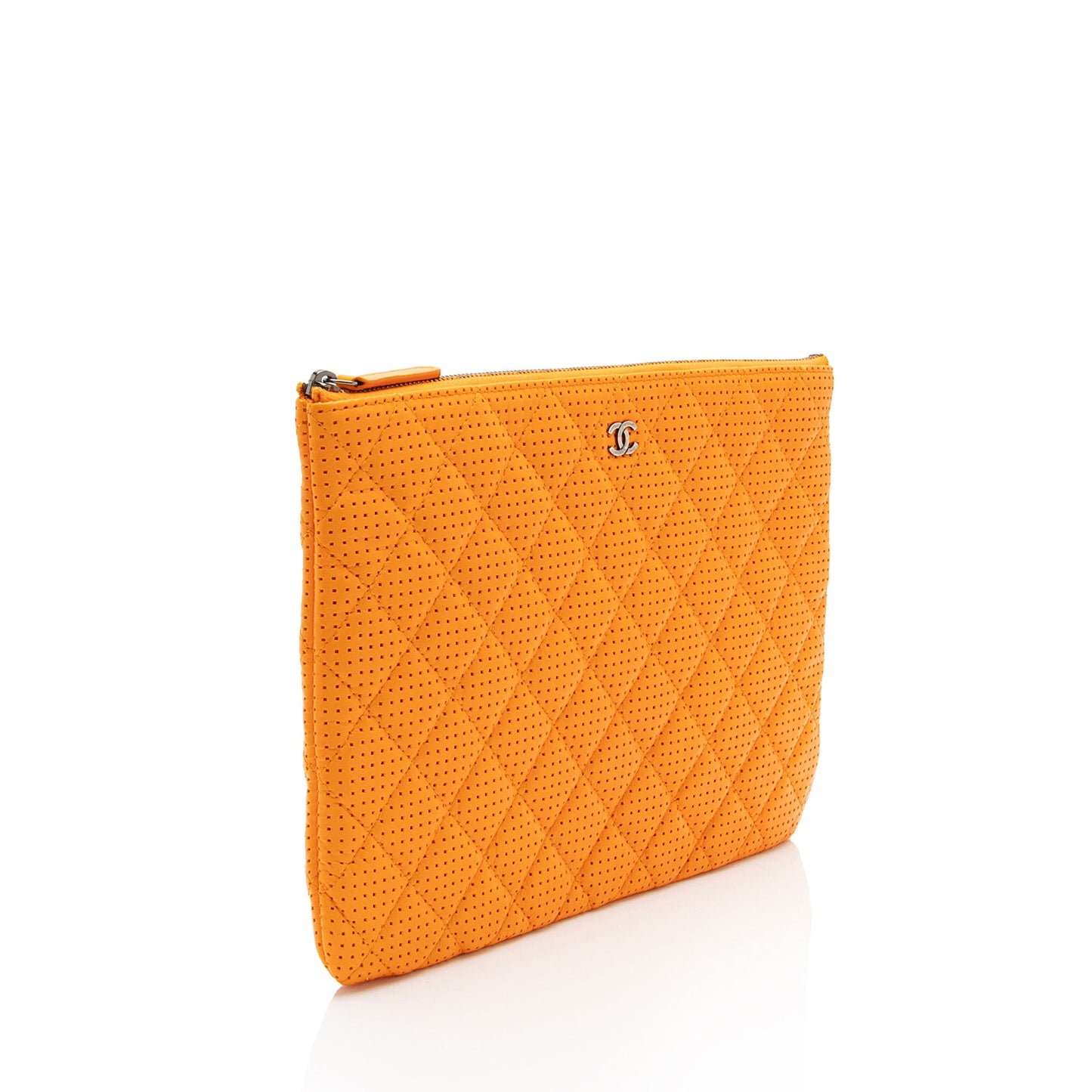 Chanel Perforated Leather Medium O-Case (SHF-1ENMya)