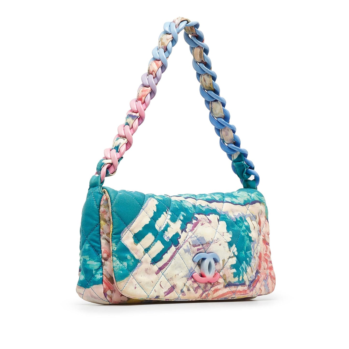 Chanel Printed Canvas Watercolor Pochette Flap (SHG-LineIE)