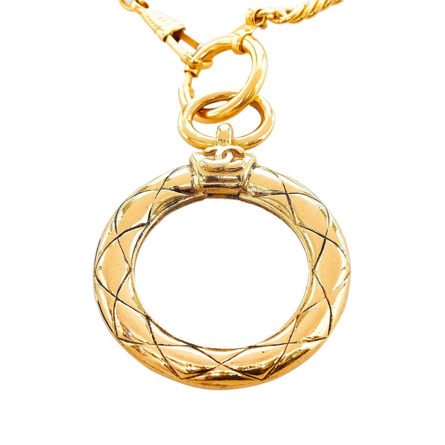 Chanel Quilted Framed Magnifying Glass Pendant (SHG-807Toj)