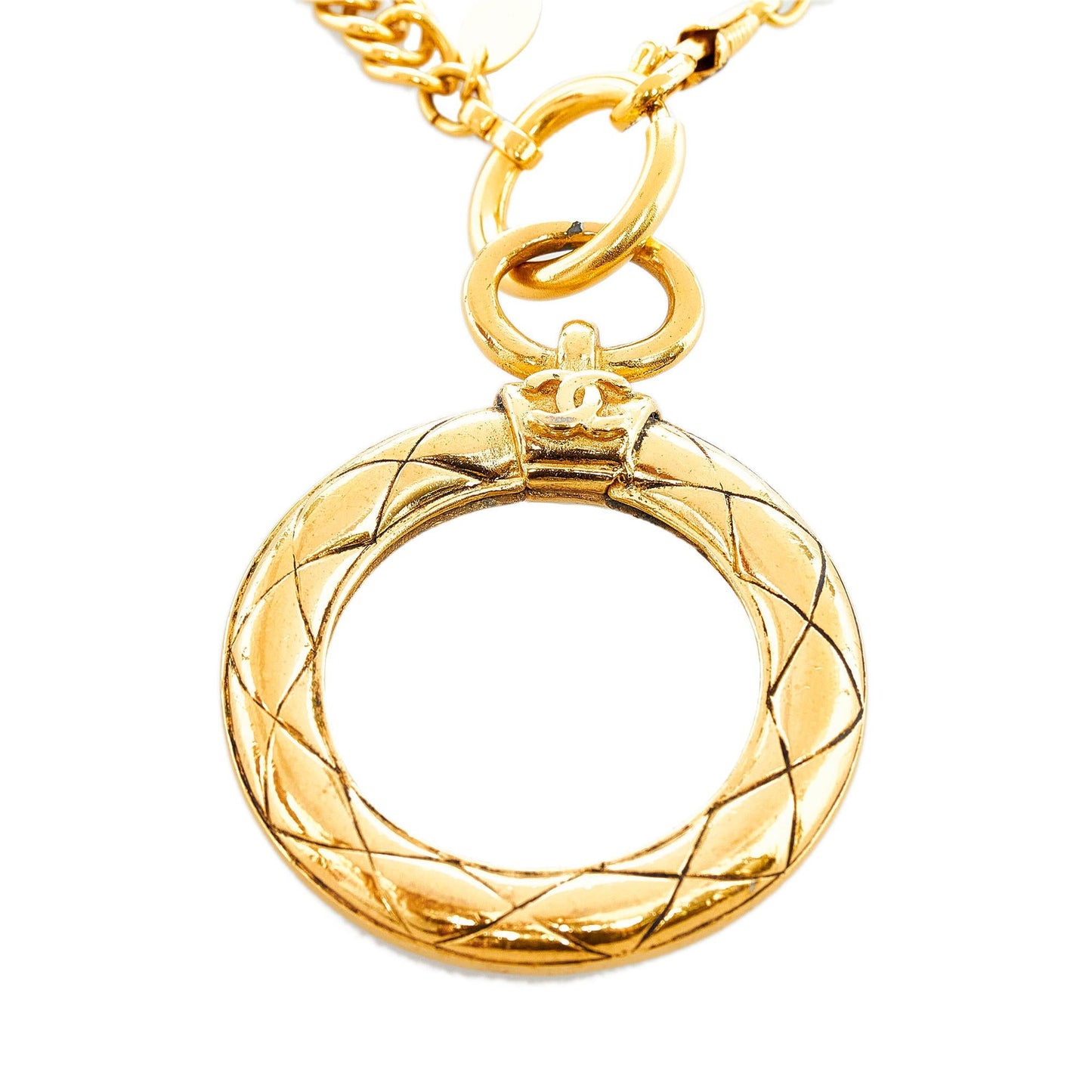 Chanel Quilted Framed Magnifying Glass Pendant (SHG-807Toj)
