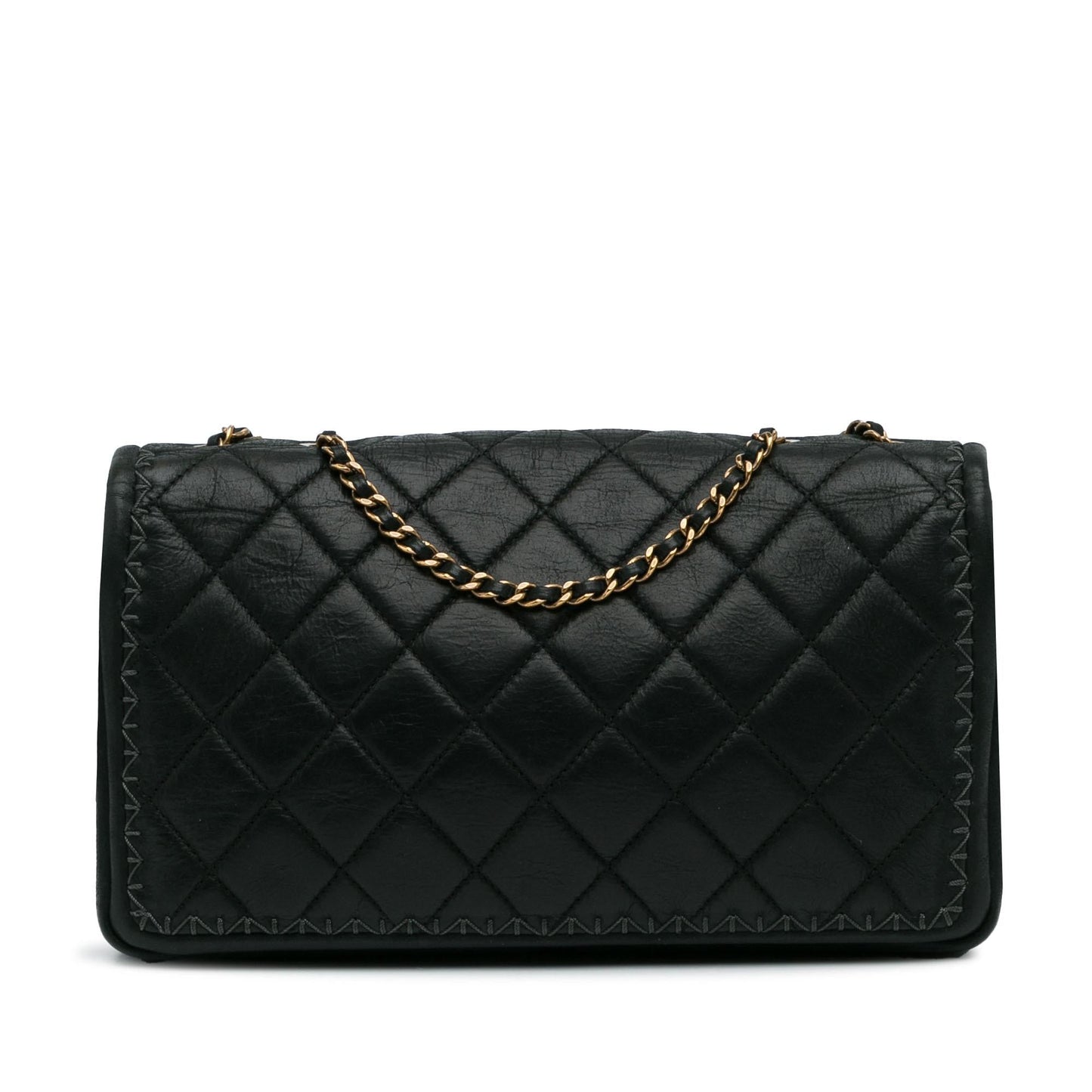 Chanel Quilted Lambskin Stitch Single Flap (SHG-usc1SB)