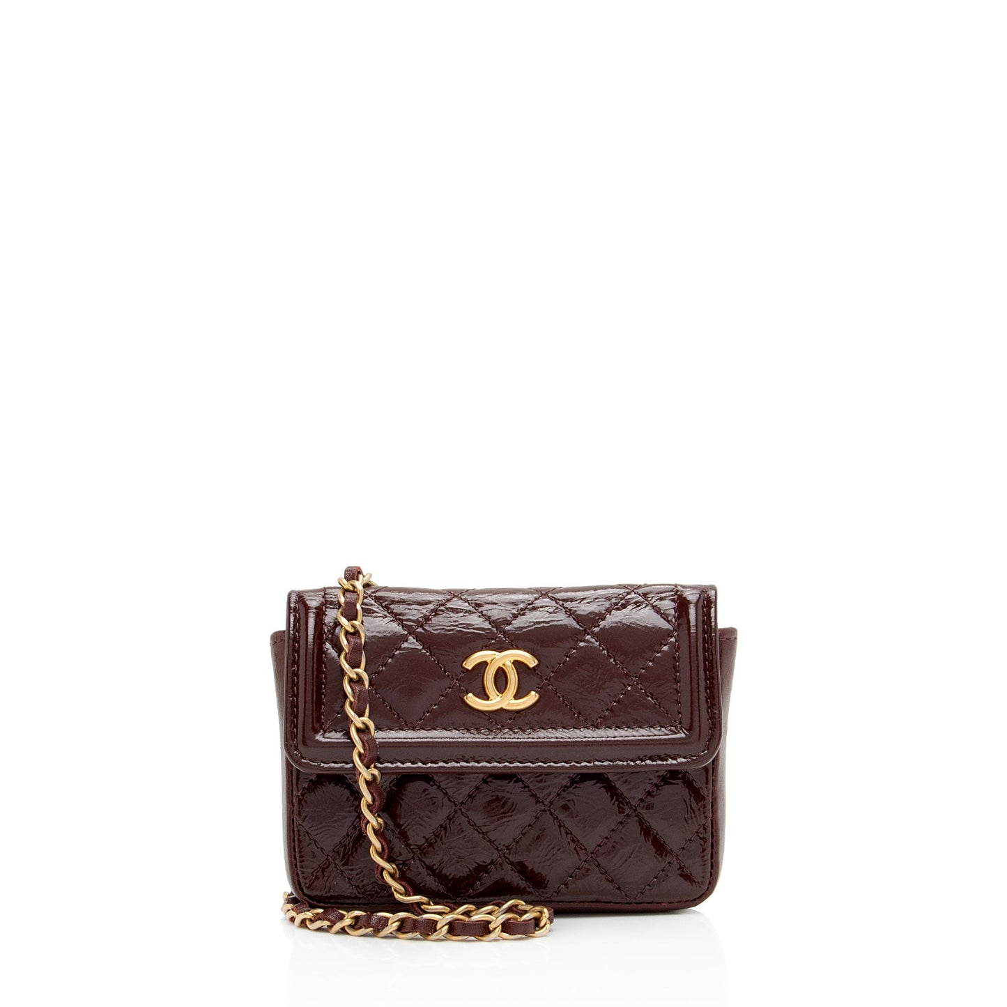 Chanel Shiny Aged Calfskin Flap Belt Bag (SHF-lqkDBp)
