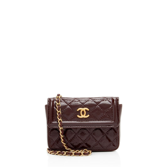 Chanel Shiny Aged Calfskin Flap Belt Bag (SHF-lqkDBp)