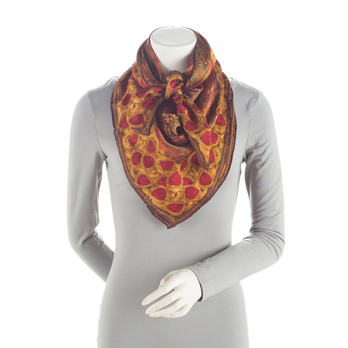 Chanel Silk Gripoix CC 90cm Scarf (SHF-agxQNi)