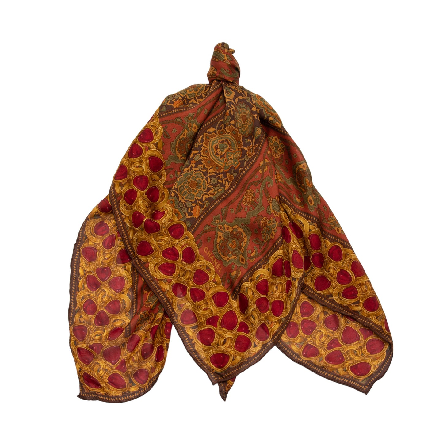 Chanel Silk Gripoix CC 90cm Scarf (SHF-agxQNi)