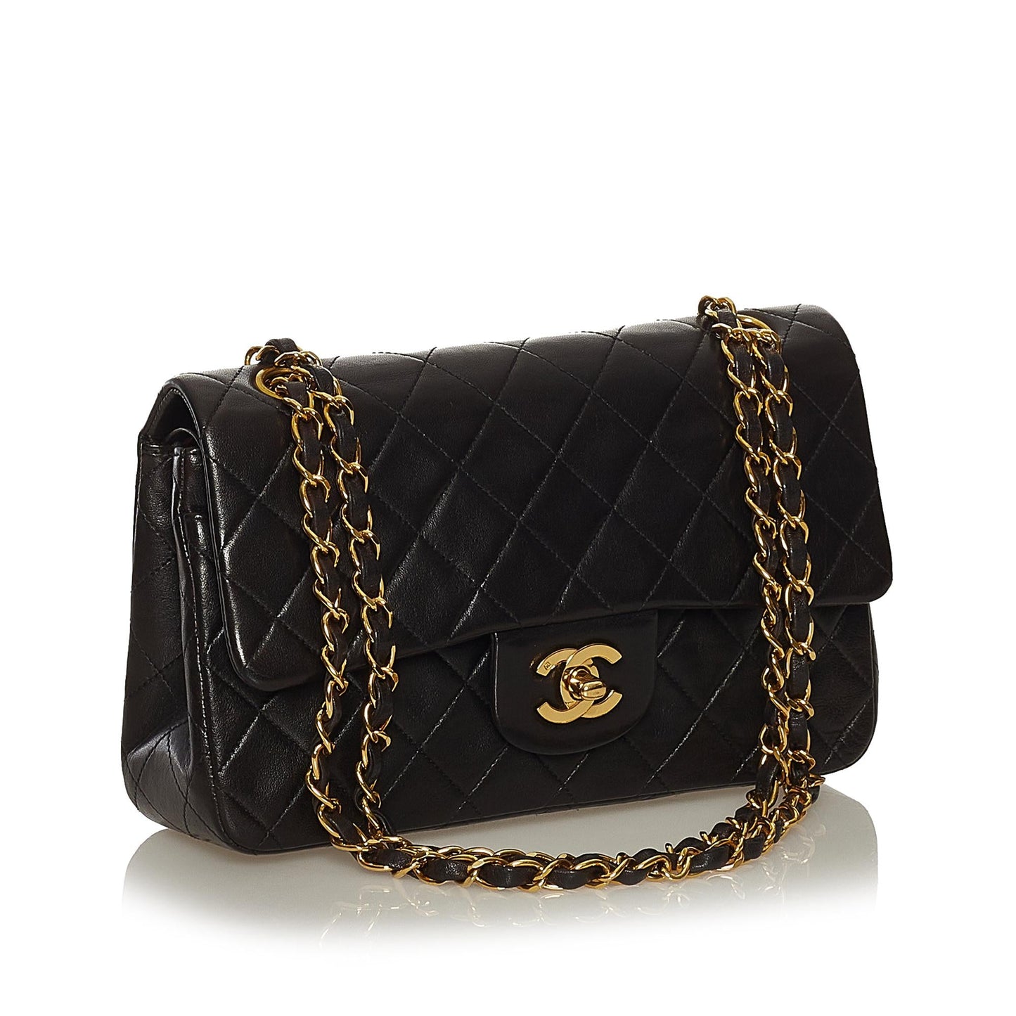 Chanel Small Classic Lambskin Double Flap (SHG-nL1eWl)