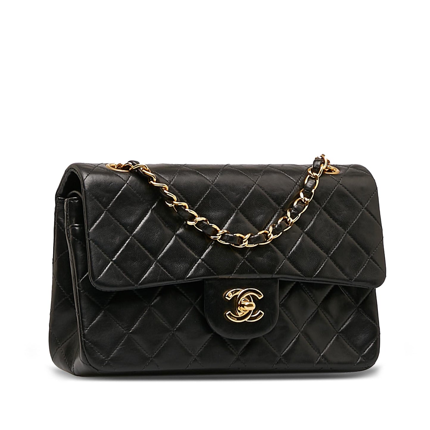 Chanel Small Classic Lambskin Double Flap (SHG-3zeDj0)